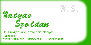 matyas szoldan business card